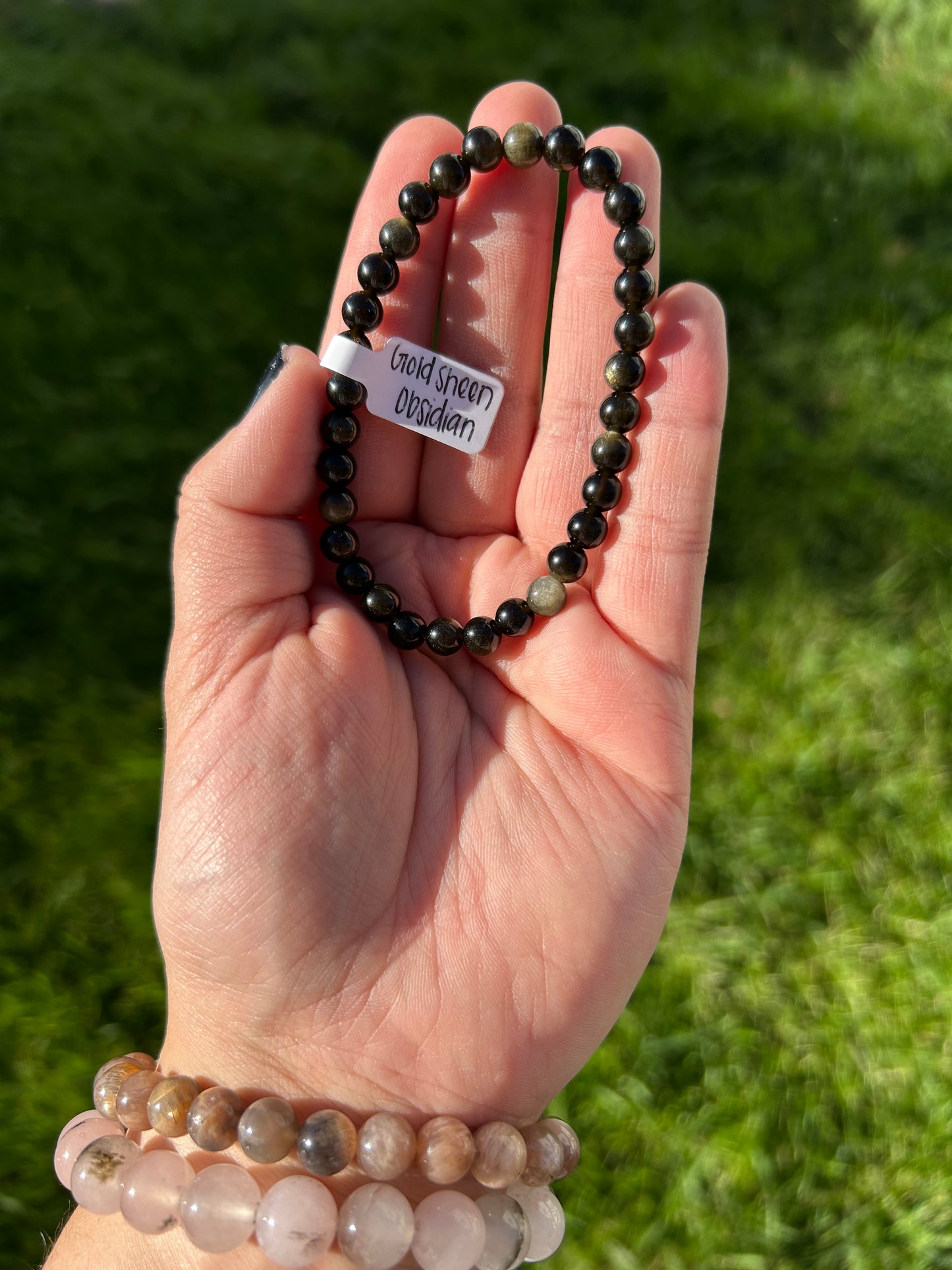 Gold Sheen Obsidian Bracelet 6mm