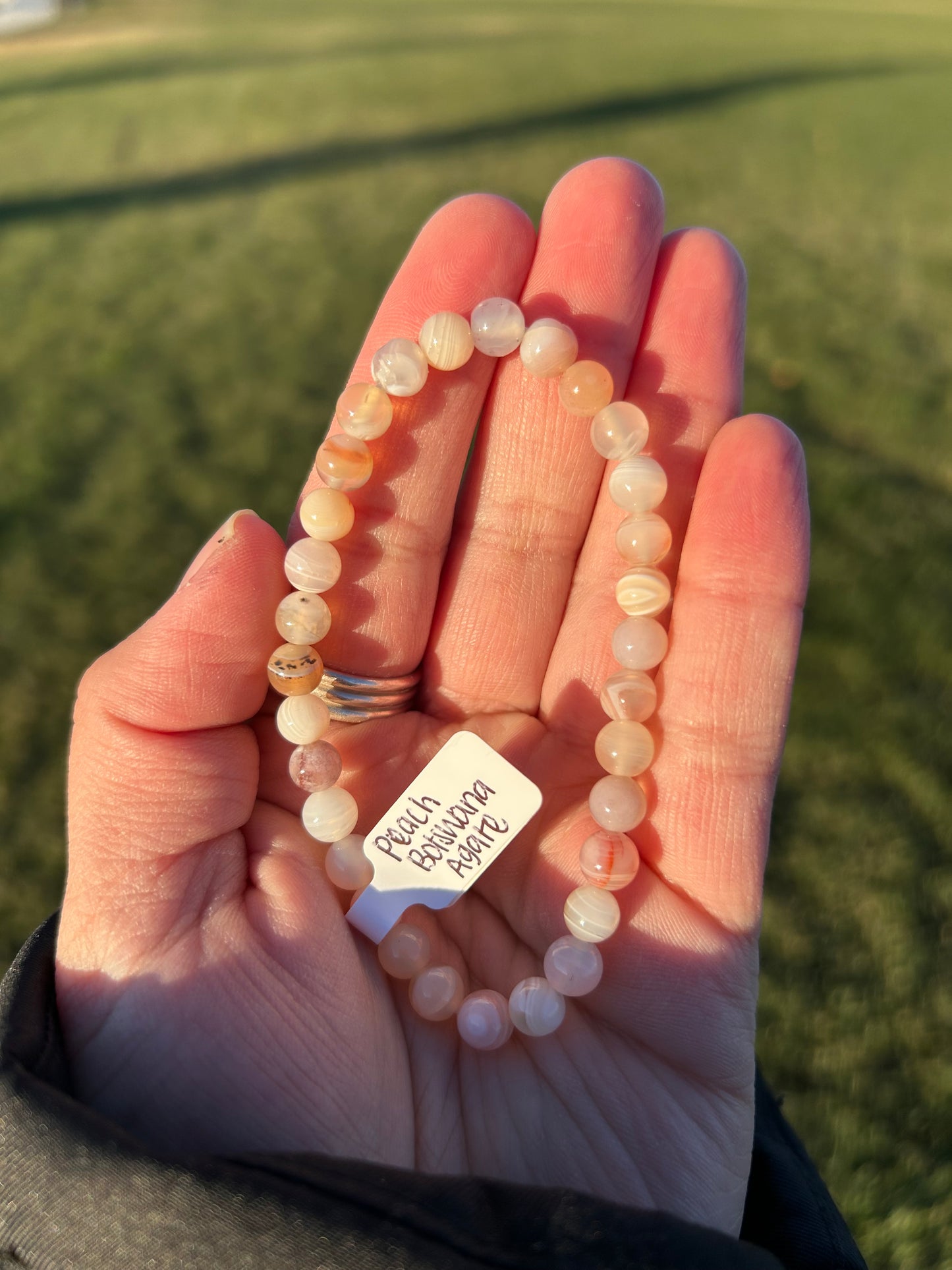 Peach Botswana Agate Bracelet 6mm