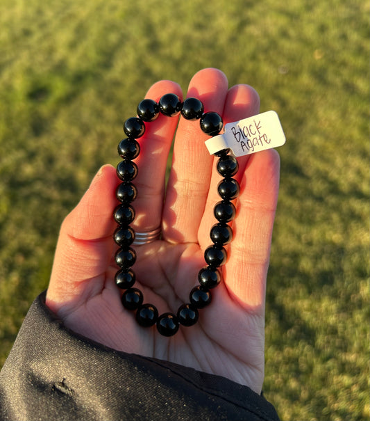 Black Agate Bracelet 8mm
